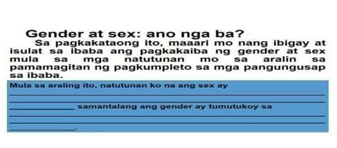 Mula sa araling ito, natutunan ko na ang sex ay.